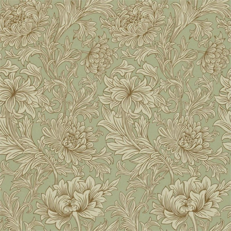 Chrysanthemum toile Eggshell/Gold  DMOWCH104